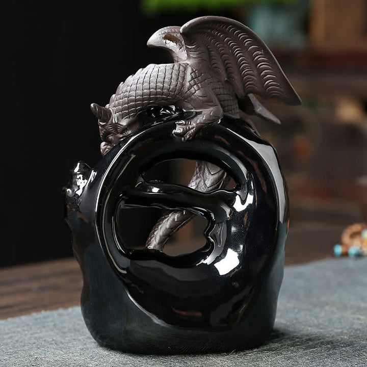 Buddha Stones Nordycki Pterozaur Smok Ceramiczny Cofający się Dym Fontanna Ochrona Uzdrawiający Kadzielnica Dekoracja