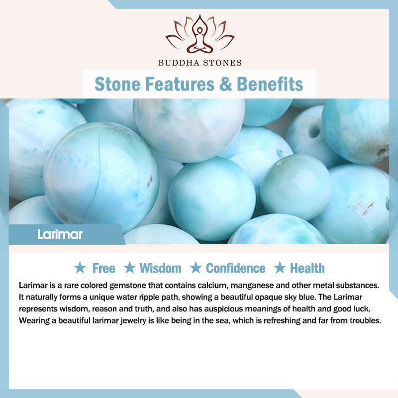 Bransoletka z Buddha Stones naturalna Larimar Wisdom Confidence