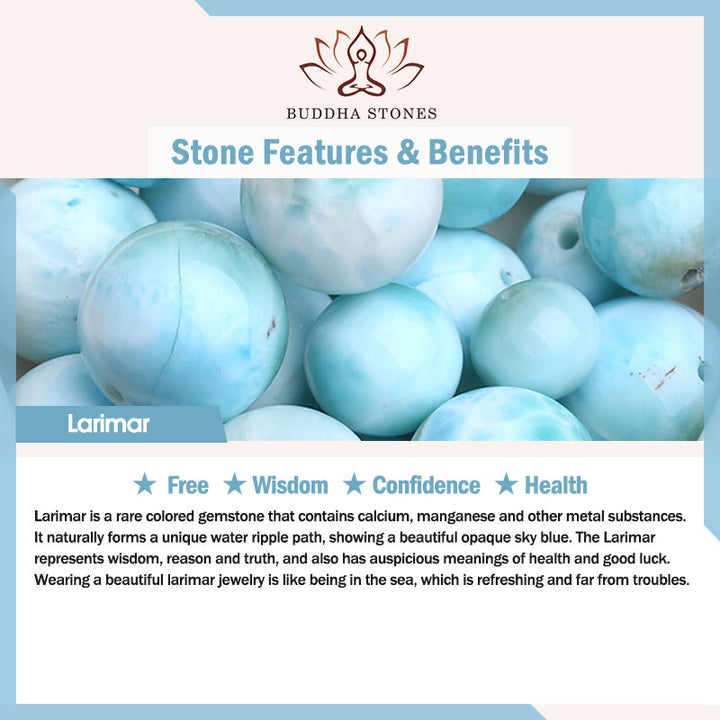 Bransoletka z Buddha Stones naturalna Larimar Wisdom Confidence