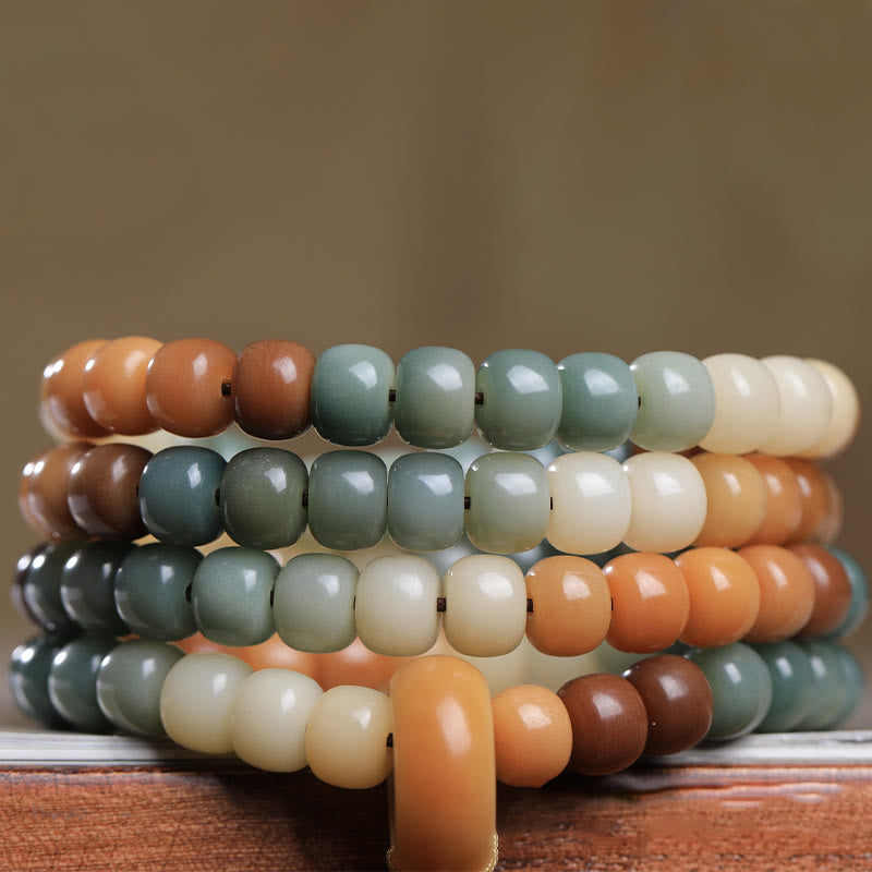Buddha Stones 108 Mala Beads Gradient Bodhi Seed Green Tara Budda Grawerowany Pokojowy Bransoletka Harmonii