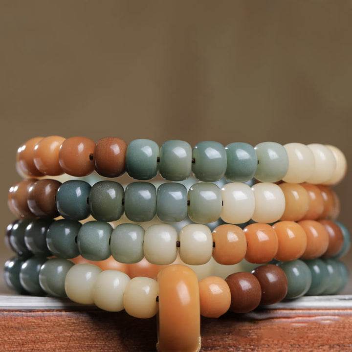 Buddha Stones 108 Mala Beads Gradient Bodhi Seed Green Tara Budda Grawerowany Pokojowy Bransoletka Harmonii