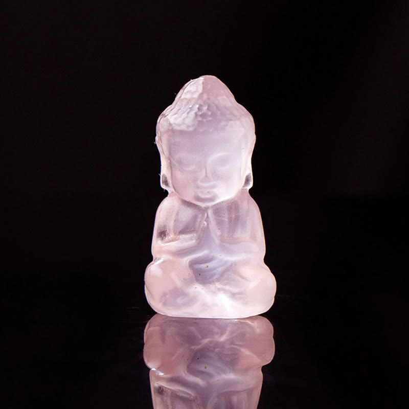 Buddha Stones Różne Kryształy Ametyst Różowy Kryształ Biały Kryształ Cytryn Budda Rzeźbiony Duchowy Naszyjnik Uzdrawiający Wisiorek Dekoracja - Różowy kryształ - Dekoracja 1,4*2,6 cm - image 6