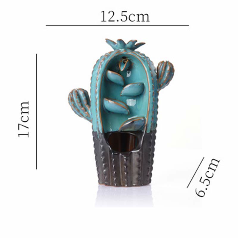 Kaktus Ceramic Healing Backflow Smoke Fountain Incense Burner