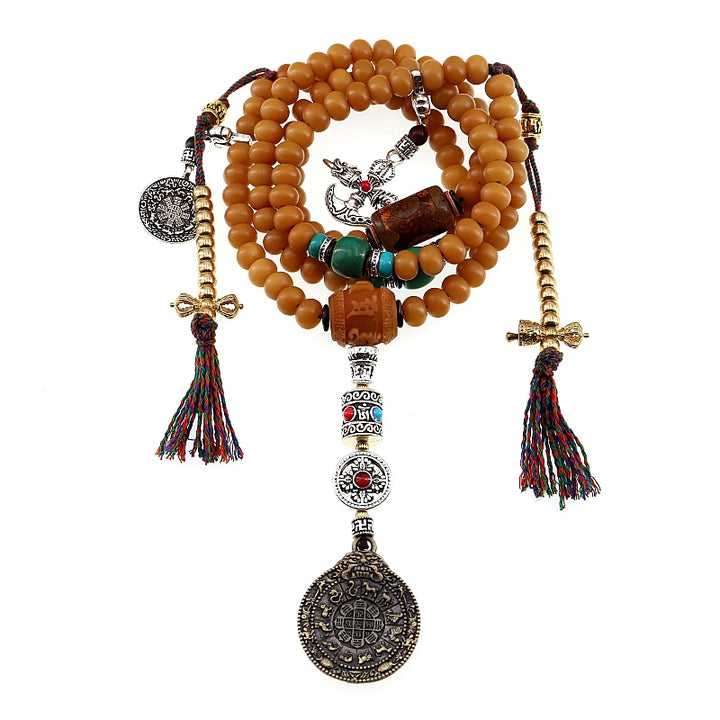 Buddha Stones Tybet 108 Mala Koraliki Bodhi Seed Bagua Vajra Bransoletka bogactwa
