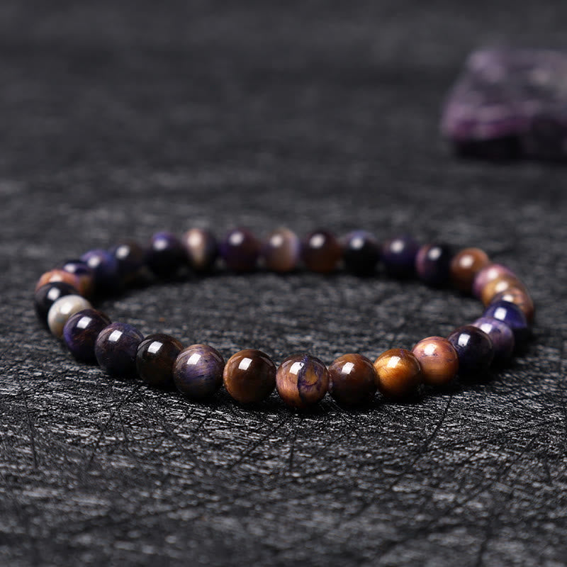 Bransoletka ochronna z Buddha Stones Natural Purple Tiger Eye
