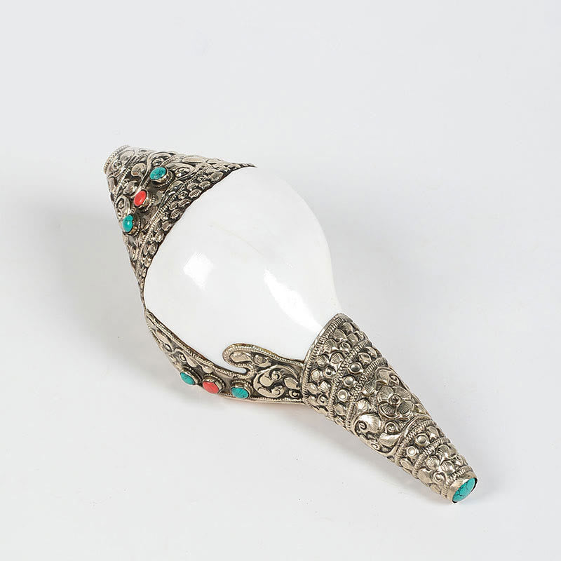 Tybetańska naturalna muszla Shankha Conch Shell Seashell Wealth szczęśliwa dekoracja domu - Shankh 24*14,5 cm - image 8
