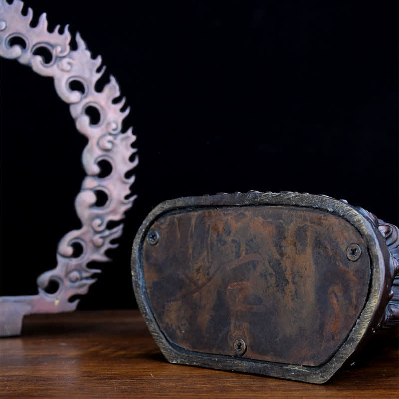 Tybetańska figurka Mahakali Bodhisattwy Współczucie Miedziana statua Dekoracja - image 14