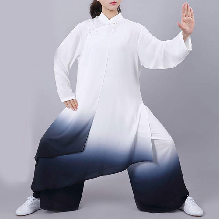 Buddha Stones Gradient Malowanie Medytacja Modlitwa Duchowy Zen Tai Chi Qigong Praktyka Unisex Zestaw Ubrań - US12, UK/AU16, EU44 (3XL) - image 0
