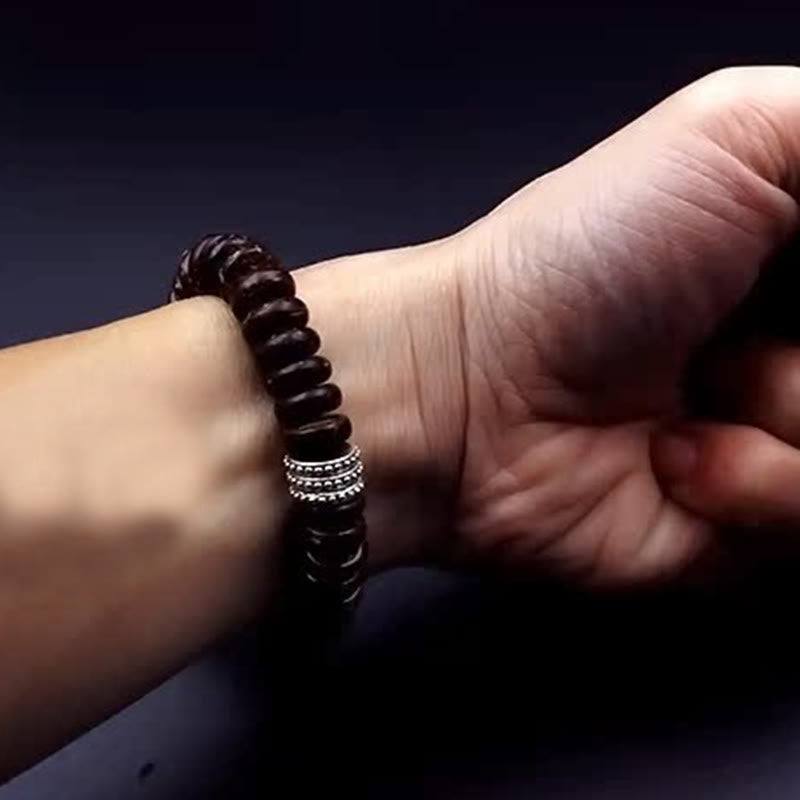 Buddha Stones Naturalne Tybetańskie Skorupki Kokosa Om Mani Padme Hum Pozytywna Bransoletka