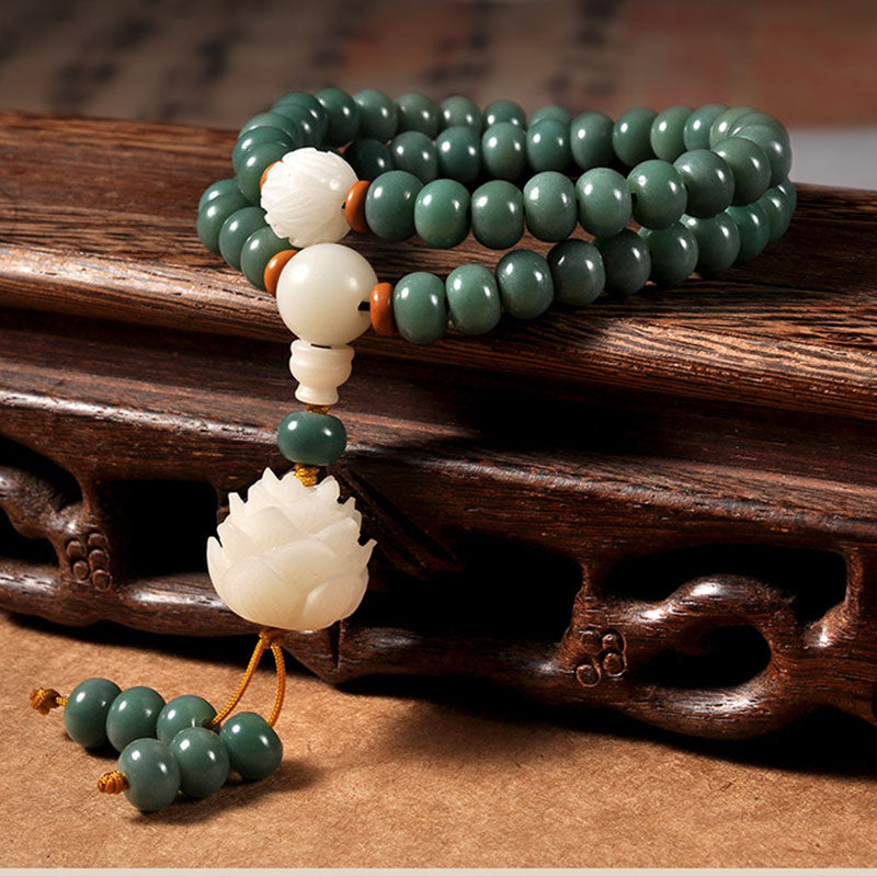 Buddha Stones Bransoletka Lotus Cyan Bodhi Seed Sukces - image 1