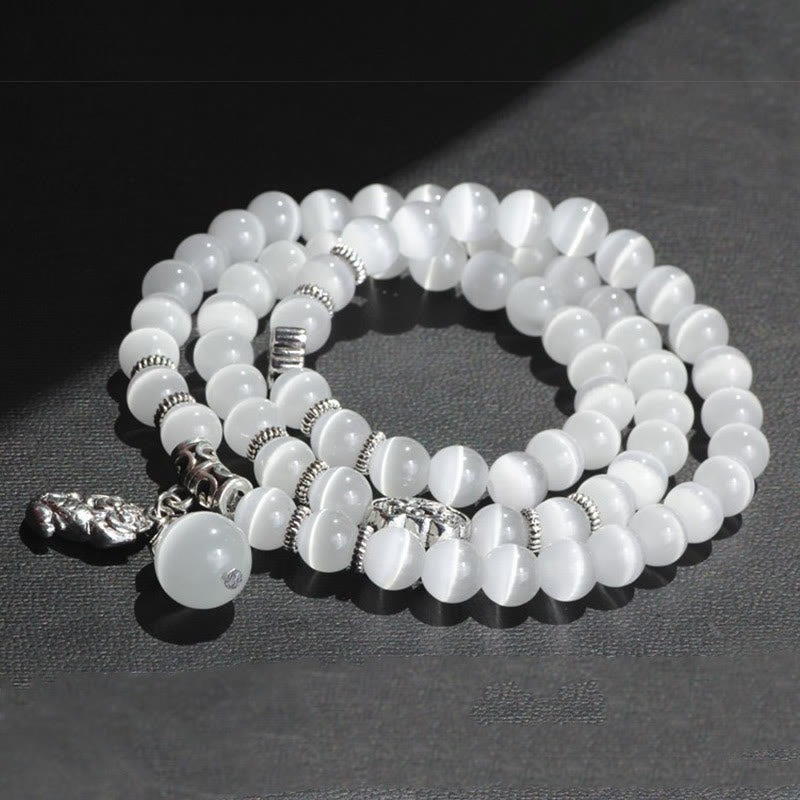 Bransoletka z potrójnym owinięciem w kocie oko PiXiu z Buddha Stones
