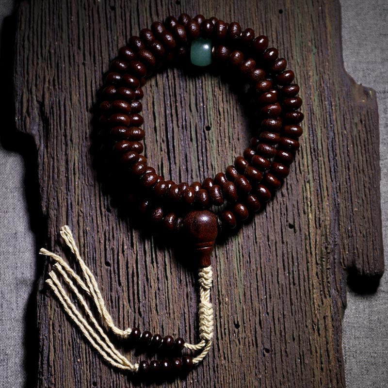 Buddha Stones Naturalne Tybet 108 Mala Koraliki Fioletowe Nasiona Bodhi Trójoki Koralik Dzi Miedziana Bransoletka Harmonii Dorje