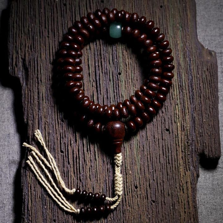 Buddha Stones Naturalne Tybet 108 Mala Koraliki Fioletowe Nasiona Bodhi Trójoki Koralik Dzi Miedziana Bransoletka Harmonii Dorje