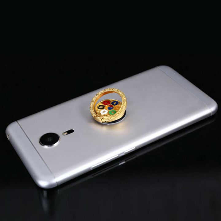 Tybetański Om Mani Padme Hum Peace Phone Ring Bracket Uniwersalny uchwyt na telefon Dekoracje