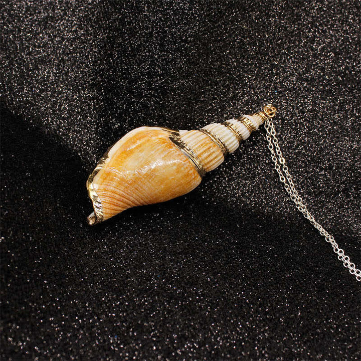 Naturalny naszyjnik z muszli Shankha Conch Shell z muszli morskiej