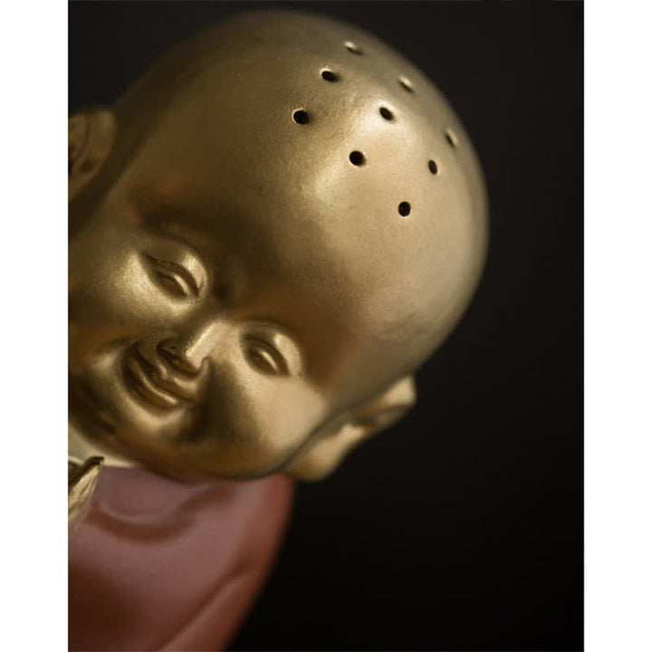 Mały Budda Śmiejący się Budda Ceramiczny uzdrawiający palnik kadzideł