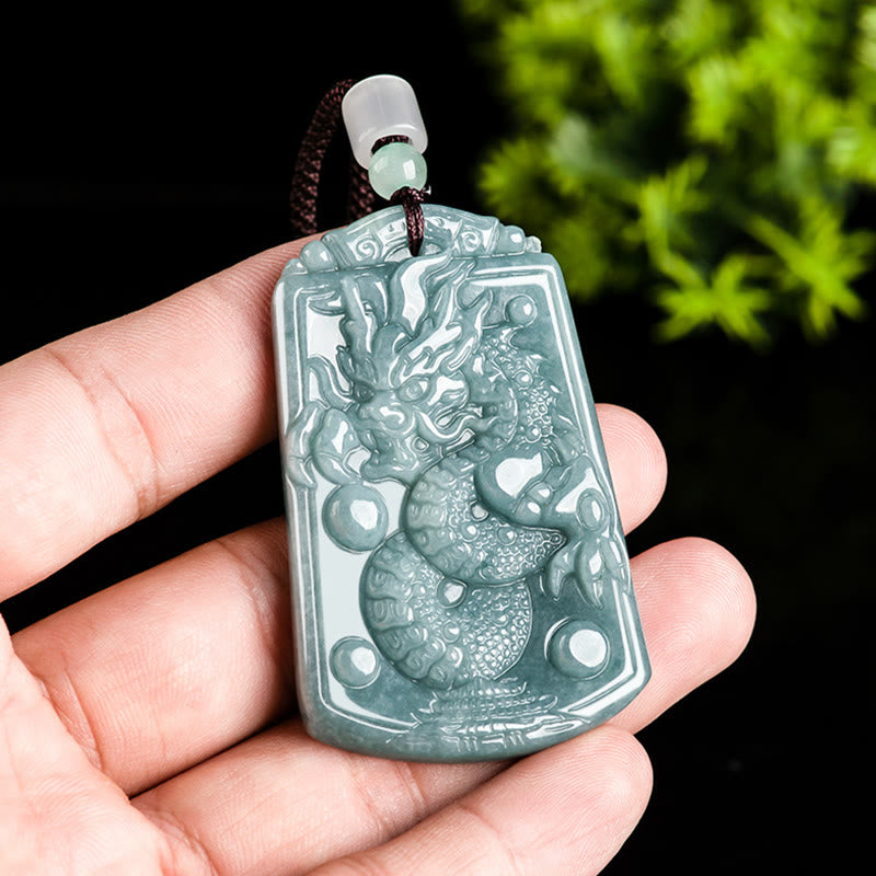 Buddha Stones Rok Smoka Chiński Zodiak Smok Podróżuje Po Świecie Naszyjnik Wisiorek Siła Jadeitu
