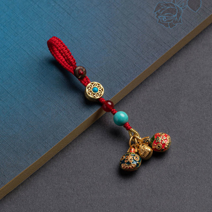 Buddha Stones Złoto Połykanie Bestii Rodzina Szczęście Samochód Brelok Telefon Wiszący Dekoracja