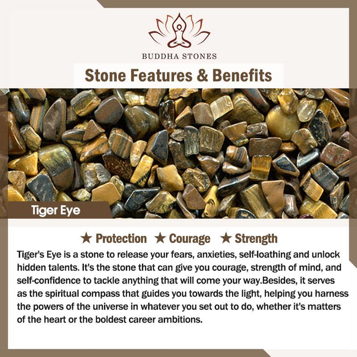 Bransoletka ze skóry wielowarstwowej z zapięciem magnetycznym i Buddha Stones Tiger Eye Power