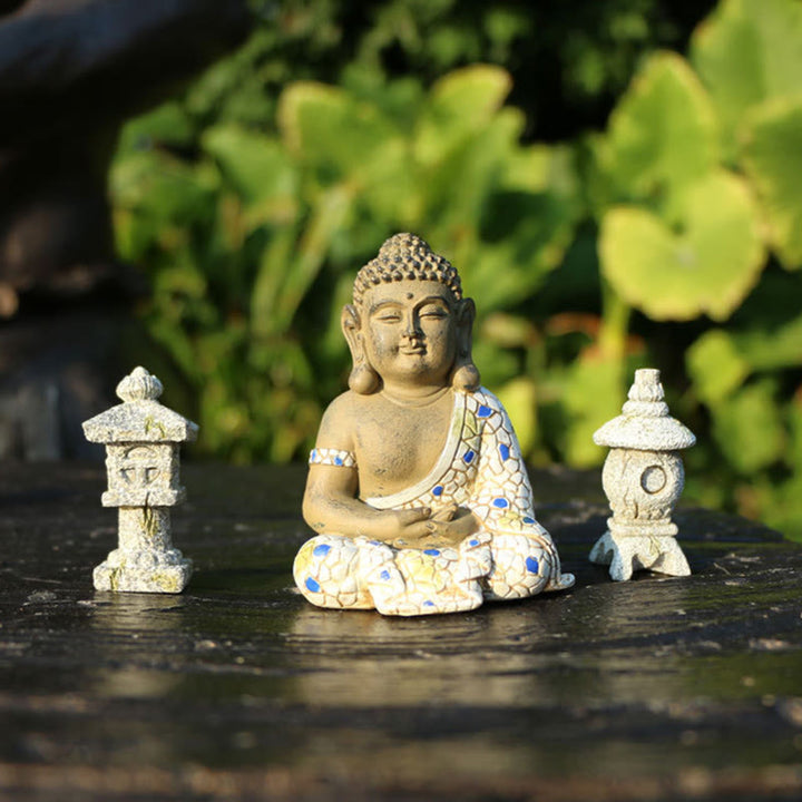 Medytujący Zen Budda Spokój Żywica Statuetka Dekoracja Domu