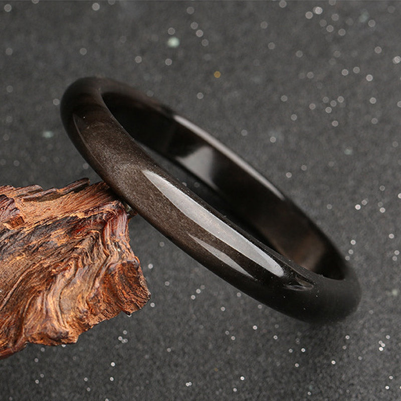 Buddha Stones Złoty połysk Obsydian Srebrny połysk Obsydian Ochrona Bransoletka Bangle