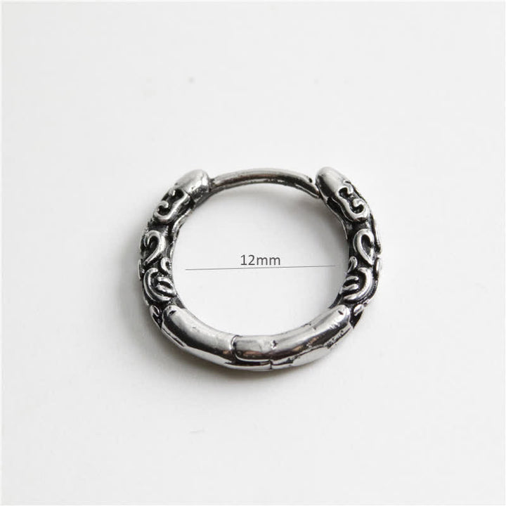 Kolczyki Buddha Stones Viking Celtic Hoop Titanium Steel Balance