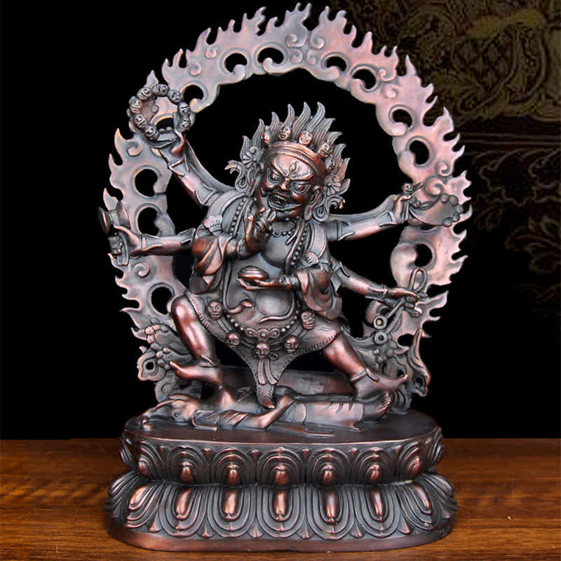 Tybetańska figurka Mahakali Bodhisattwy Współczucie Miedziana statua Dekoracja