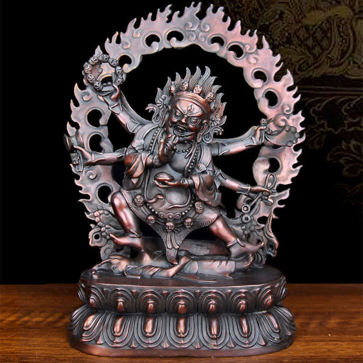 Tybetańska figurka Mahakali Bodhisattwy Współczucie Miedziana statua Dekoracja