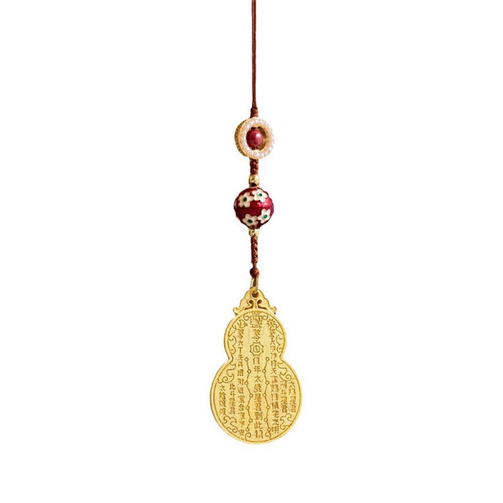 Buddha Stones Wu Lou Gourd Fu Charakter Tai Sui Amulet Fortune Telefon Wiszący Dekoracja Brelok