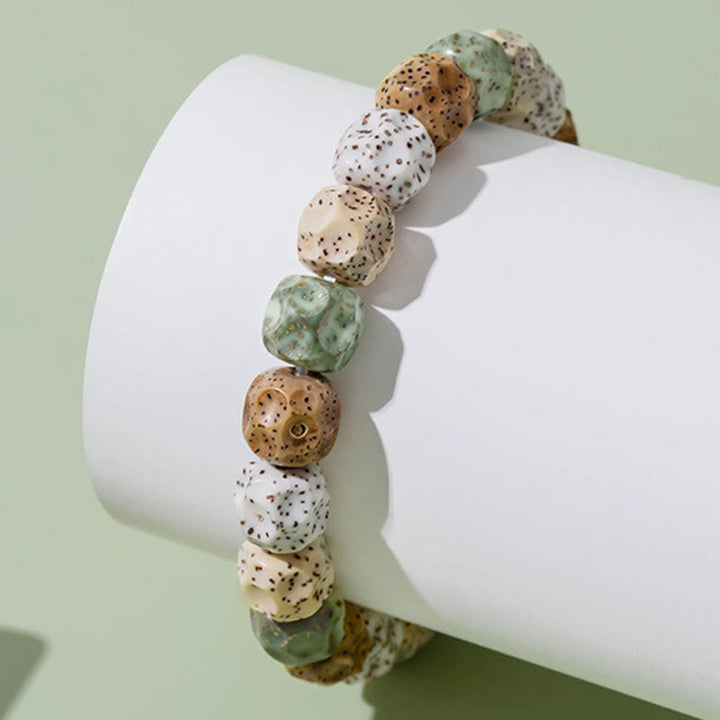Buddha Stones Naturalne Kolorowe Nasiona Bodhi Bransoletka Pomyślności Bogactwa