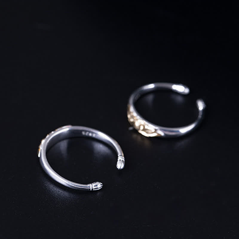 Pierścionek Buddha Stones 925 Sterling Silver Lotus Flower New Beginning
