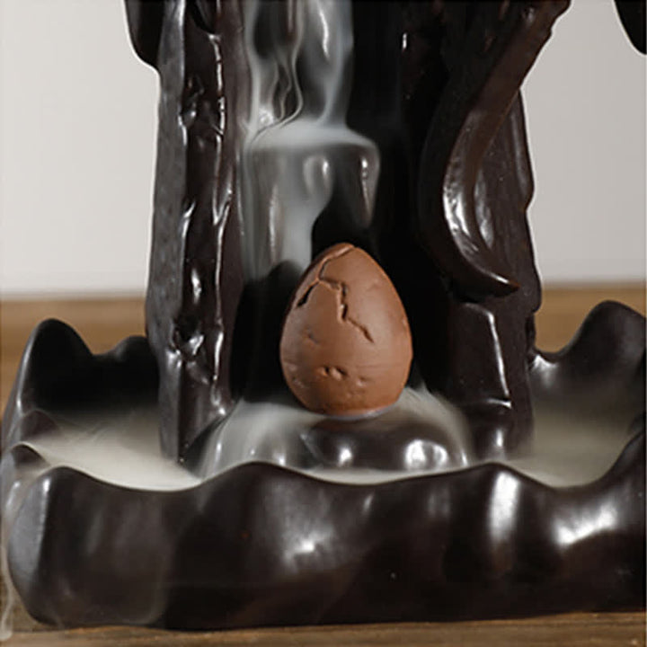 Nordic Dragon Ceramic Backflow Smoke Fountain Medytacja Uzdrawiająca Kadzielnica Dekoracja Kula Led