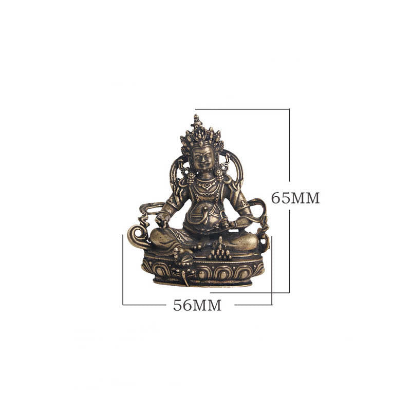 Buddha Stones Żółta Jambhala Figurka Bodhisattwy Spokój Miedziana Statua Dekoracja