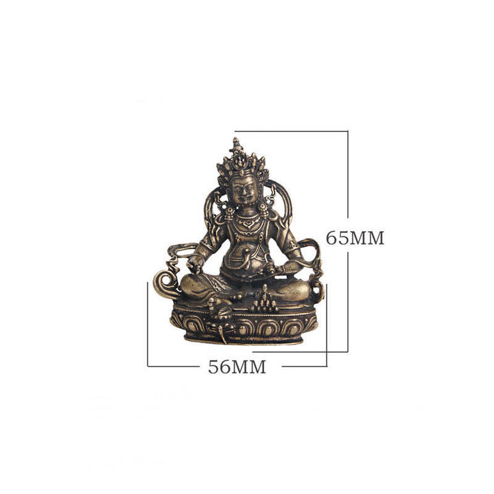 Buddha Stones Żółta Jambhala Figurka Bodhisattwy Spokój Miedziana Statua Dekoracja