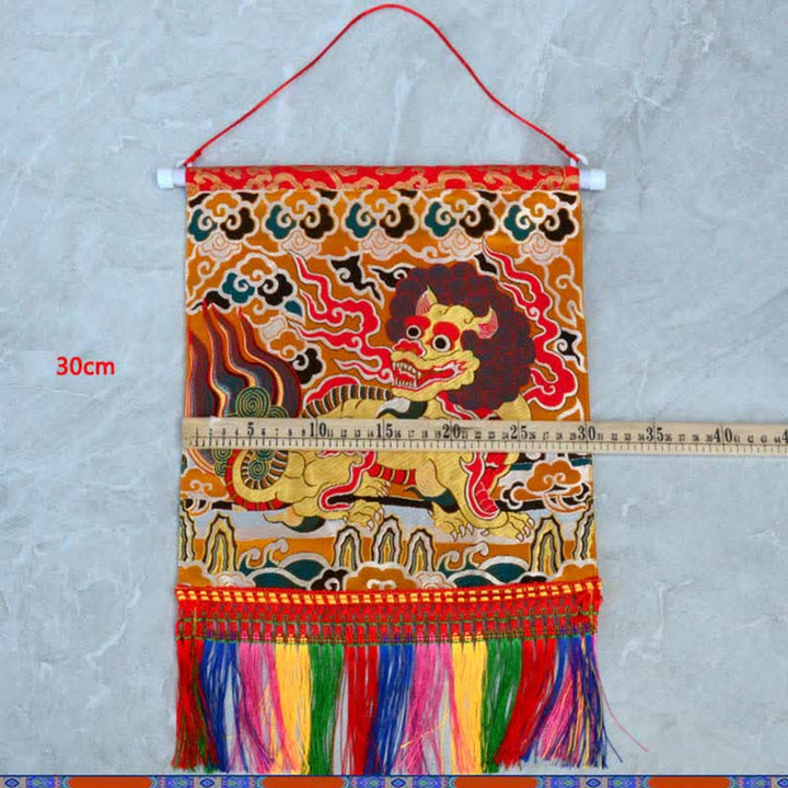 Feng Shui Kirin Duchowa Kolorowa Ścienna Sztuka Tassel