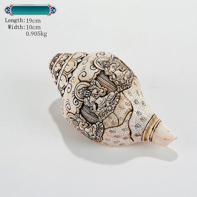 Tybetańska, ręcznie grawerowana dekoracja buddy Shankha Awalokiteśwary z muszli - 21 Tara 19*10cm - image 20