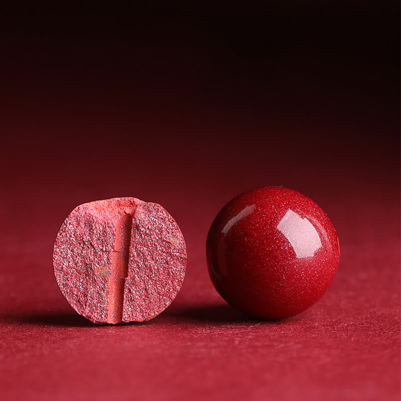 Bransoletka z naturalnego czerwonego agatu Cinnabar Red z Buddha Stones