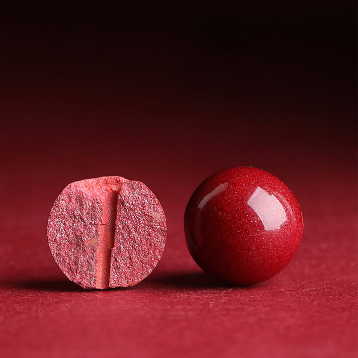 Bransoletka z naturalnego czerwonego agatu Cinnabar Red z Buddha Stones