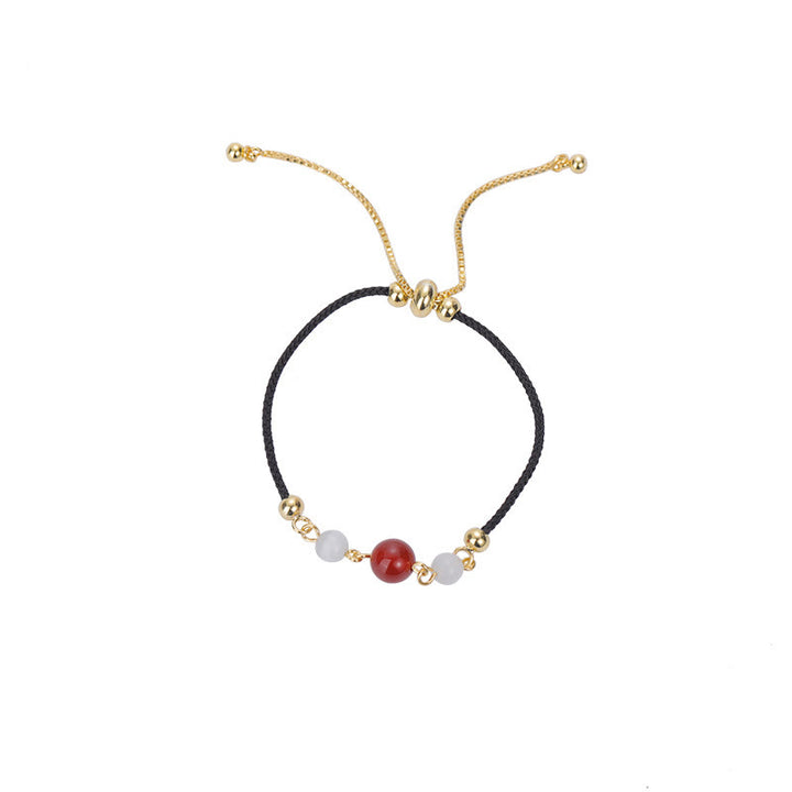 Buddha Stones Red Agat Cat Eye Braided String Confidence - image 8
