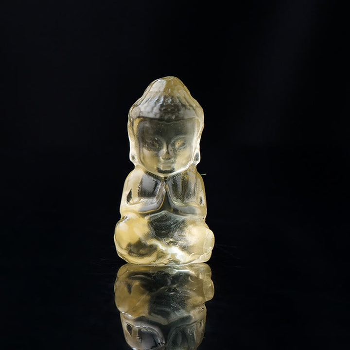 Buddha Stones Różne Kryształy Ametyst Różowy Kryształ Biały Kryształ Cytryn Budda Rzeźbiony Duchowy Naszyjnik Uzdrawiający Wisiorek Dekoracja - Cytryn - Dekoracja 1,4*2,6 cm - image 12