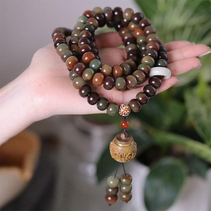 Buddha Stones 108 Mala Koraliki Dunhuang Kolor Bodhi Nasiona Dzi Koralik Trzymający Z dala Złe Duchy Bransoletka