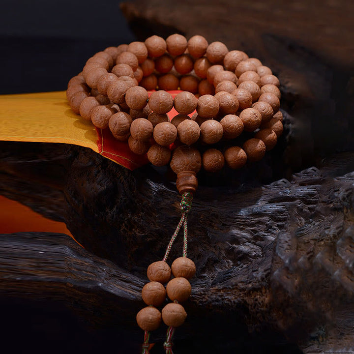 Buddha Stones 108 Mala Koraliki Nepal Bodhi Nasiona Szczęścia Bogactwo Bransoletka z frędzlami - image 1