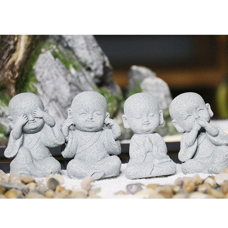 Buddha Stones Medytacja Modlitwa Mnich Statua Buddy Spokój Dekoracja Domu - image 18