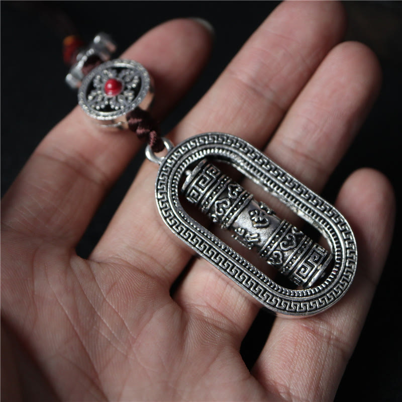 Buddha Stones Tybet Om Mani Padme Hum Koło Modlitewne Pokój Obrotowa Dekoracja Wisząca Samochodu