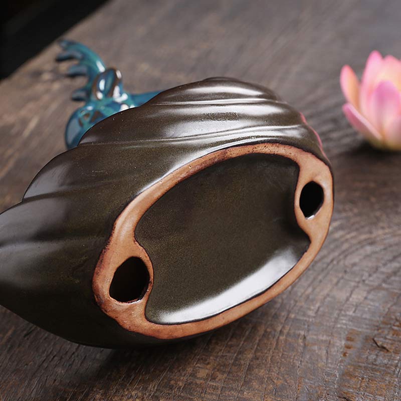 Buddha Stones Mały Jeleń Ceramiczny Lotos Medytacja Kadzielnica Dekoracja