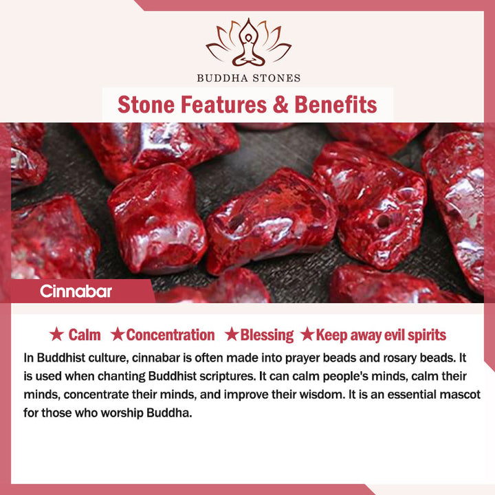 Naturalne Buddha Stones , koraliki z cynobru, bransoletka na kostkę, błogosławieństwo, szczęście