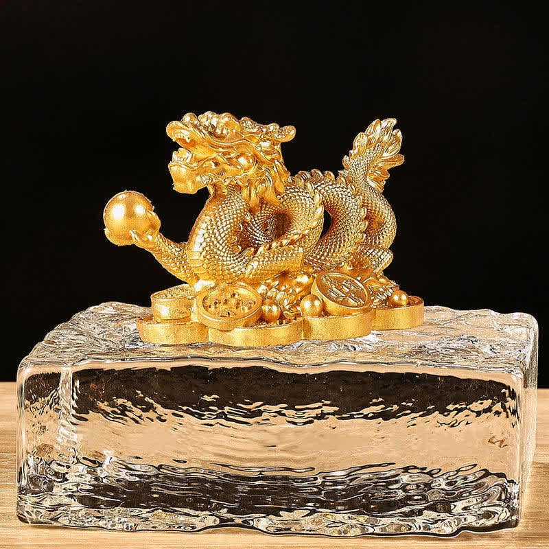 Buddha Stones Feng Shui Smok Miedziana Moneta Bogactwo Sukces Szczęście Dekoracja