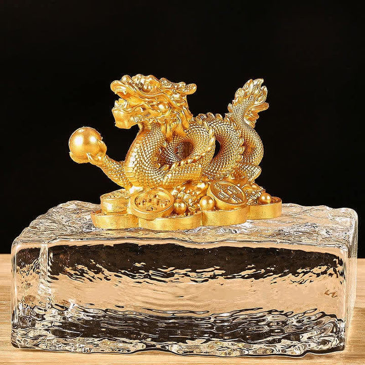 Buddha Stones Feng Shui Smok Miedziana Moneta Bogactwo Sukces Szczęście Dekoracja