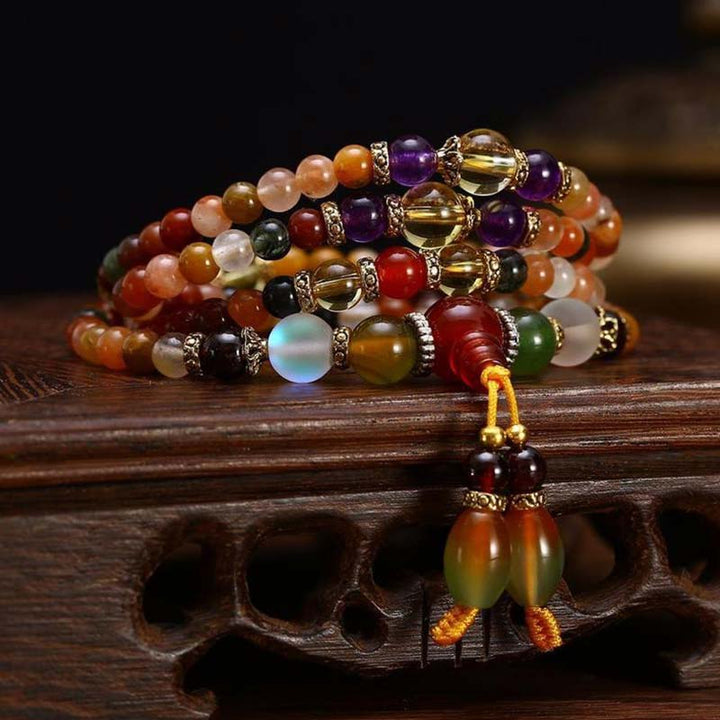 Buddha Stones 108 Kwarcowa Bransoletka Uzdrawiająca Mala