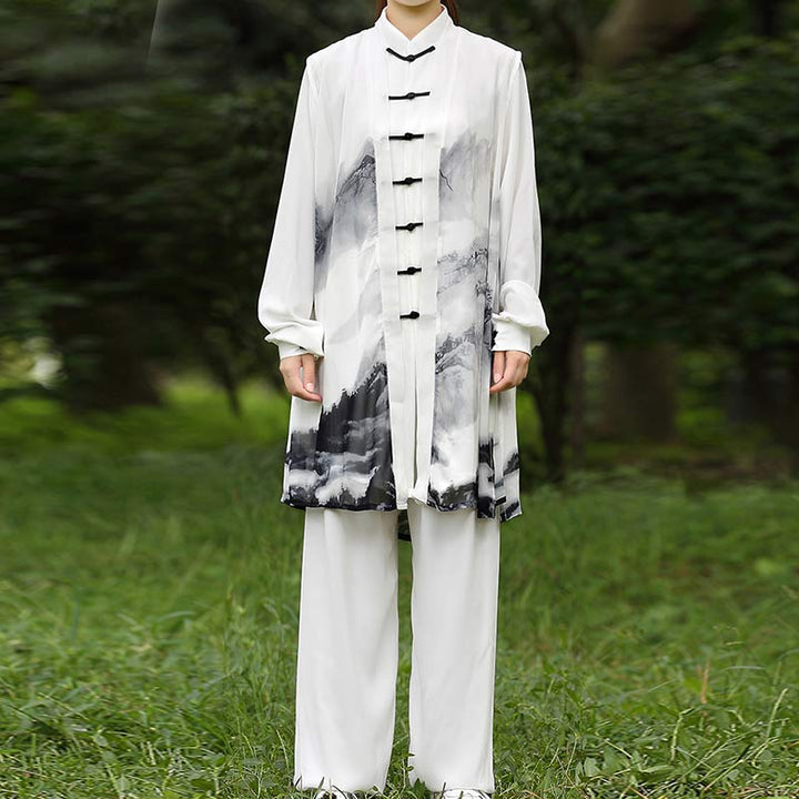 3-częściowy zestaw ubrań unisex do medytacji z malowaniem tuszem, duchową modlitwą, zen, tai chi, qigong - image 7